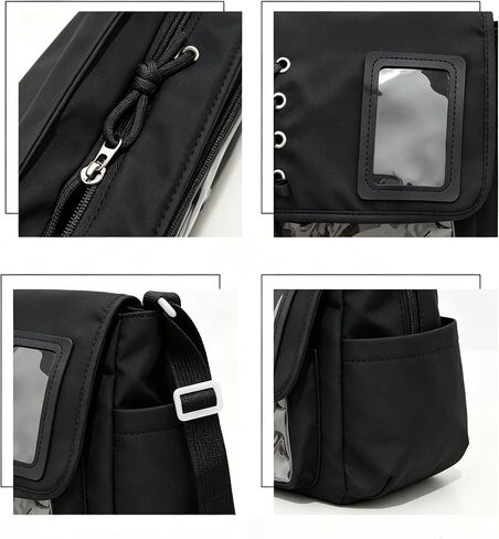 SMAROICE Ita messenger bag with bowknot for girl women cute Japanese Messenger Bag with pin display Y2K Shoulder Purse in Saudi Arabia