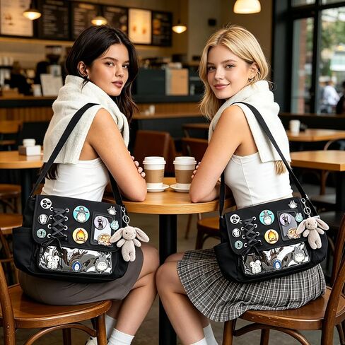 SMAROICE Ita messenger bag with bowknot for girl women cute Japanese Messenger Bag with pin display Y2K Shoulder Purse in Saudi Arabia