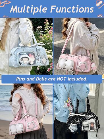 Ita Bag,Dot Print DIY Clear Pin Cards Dolls Display ita Messenger Bag,Anime Kawaii Crossbody Purse,Y2K Shoulder Bags in Kuwait