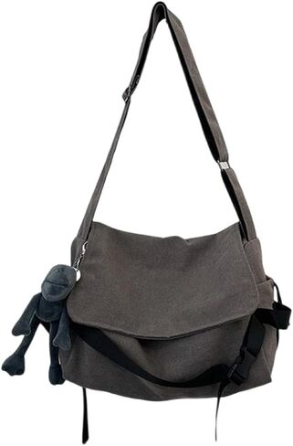 Men's canvas bag, men's and women's Japanese casual crossbody bag, men's large capacity canvas messenger bag in Saudi Arabia