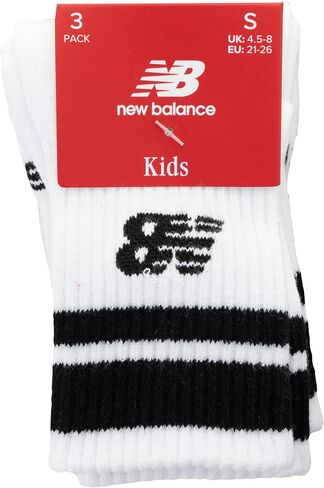 New Balance Kids' Organic Cotton Mid-Crew Socks - 3 Pairs - Arch Support in Kuwait