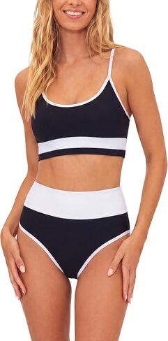 Period Swimwear Menstrual Swimsuit Leakproof Color Block Bikini Sets High Waisted Sporty Bathing Suit for Teens Girl in Saudi Arabia