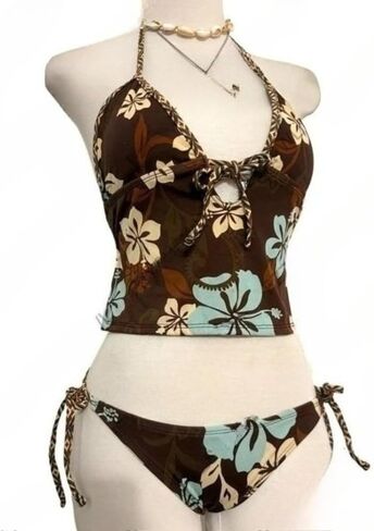 Whimsy Beach Swimsuit 2000s Vacation Going Out Outfits Sexy Vintage Summer Set 2 Pieces Y2k Floral Bikini Sets Women in Saudi Arabia