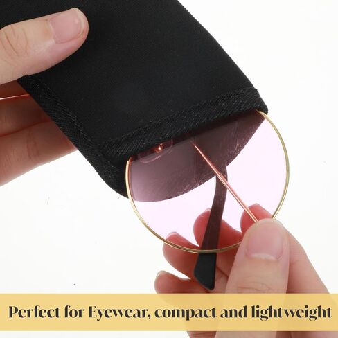 4 Pack Soft Eyeglass Case, 6.14x2.36Inch Slip in Opening Design Protective Glasses Pouch, Easy to Carry Travel Holder for Eyeglasses Sunglasses, Eye Glass Storage in Kuwait