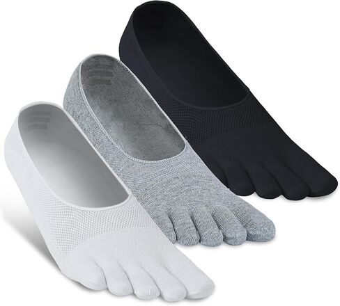 Athletic 5-Toe Running Socks for Men Women – 3 Pack No-Show Low Cut, Moisture Wicking for Work & Loafers in Saudi Arabia