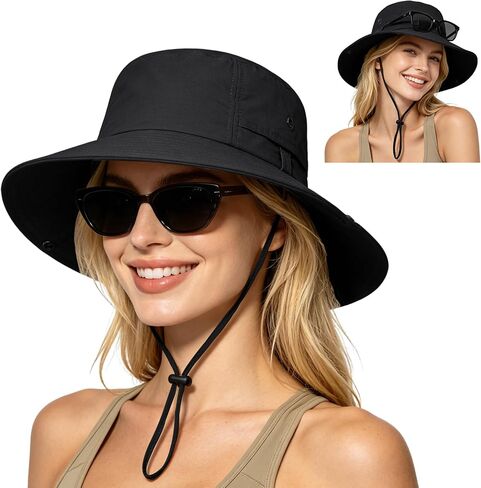 ZOORON Sun Hats for Women Men Fishing Hat UPF 50+ Bucket Hat Foldable Wide Brim Outdoor Hiking Beach Summer Hats in Kuwait
