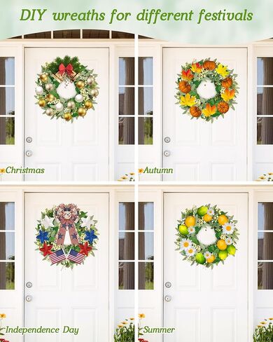 Vlorart 22 Inch Artificial Spring Summer Christmas Greenery Wreaths for Front Door Green Eucalyptus Leaf Wreath Decor Boxwood with Big Berries for Outside Year Round in Saudi Arabia
