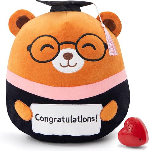 SpecialYou Voice Recorder Graduation Teddy Bear Plush Pillow 2026 with Cap & Diploma,12" Cute Recordable Teddy Bear Plush Toy Pillow Middle/Elementary School Graduation Ggifts for Kids & Adults in Saudi Arabia