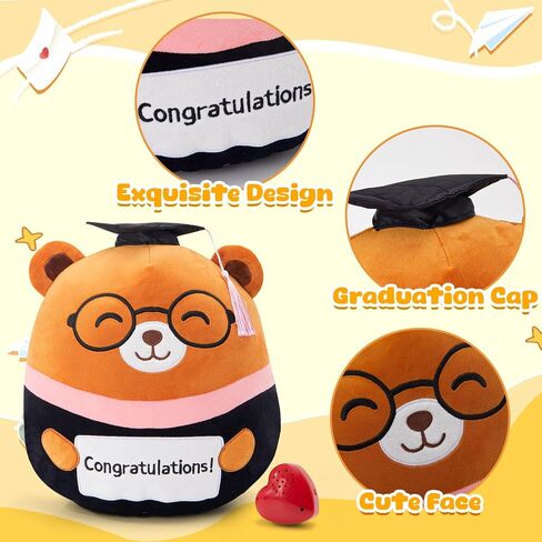 SpecialYou Voice Recorder Graduation Teddy Bear Plush Pillow 2026 with Cap & Diploma,12" Cute Recordable Teddy Bear Plush Toy Pillow Middle/Elementary School Graduation Ggifts for Kids & Adults in Saudi Arabia