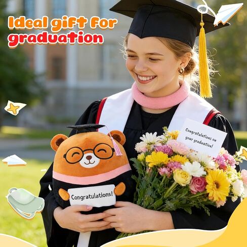 SpecialYou Voice Recorder Graduation Teddy Bear Plush Pillow 2026 with Cap & Diploma,12" Cute Recordable Teddy Bear Plush Toy Pillow Middle/Elementary School Graduation Ggifts for Kids & Adults in Saudi Arabia
