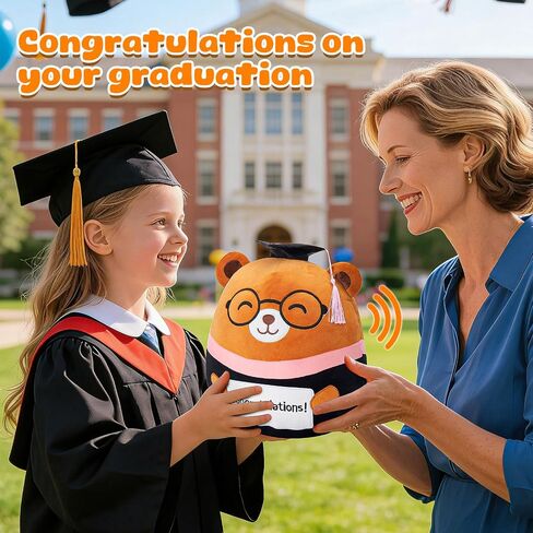 SpecialYou Voice Recorder Graduation Teddy Bear Plush Pillow 2026 with Cap & Diploma,12" Cute Recordable Teddy Bear Plush Toy Pillow Middle/Elementary School Graduation Ggifts for Kids & Adults in Saudi Arabia