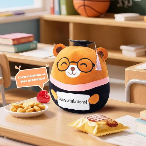 SpecialYou Voice Recorder Graduation Teddy Bear Plush Pillow 2026 with Cap & Diploma,12" Cute Recordable Teddy Bear Plush Toy Pillow Middle/Elementary School Graduation Ggifts for Kids & Adults in Saudi Arabia