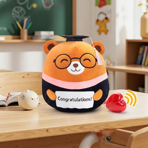 SpecialYou Voice Recorder Graduation Teddy Bear Plush Pillow 2026 with Cap & Diploma,12" Cute Recordable Teddy Bear Plush Toy Pillow Middle/Elementary School Graduation Ggifts for Kids & Adults in Saudi Arabia