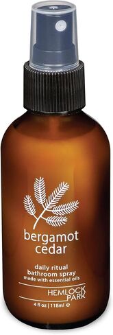 Hemlock Park Hinoki Botanical Mist Room + Linen Spray | 4 oz Glass Bottle | Made in USA in Saudi Arabia