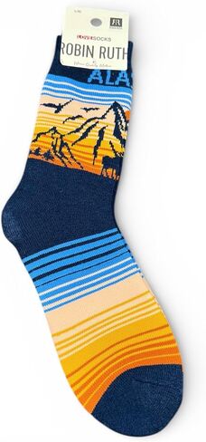 Robin Ruth Alaska Towel Socks Alaska Mountain Moose Sunset L/XL in Saudi Arabia