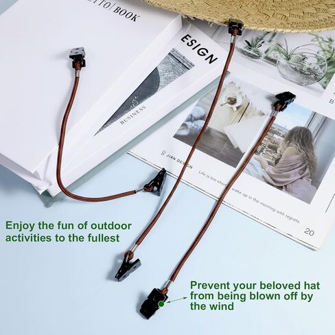 3 Pcs Hat Clips for Wind Cap Clip Adjustable Hat Strap Clips Brown Windproof Clip for Travel Sun Hats Baseball Caps Fishing Hats Luggage in Kuwait
