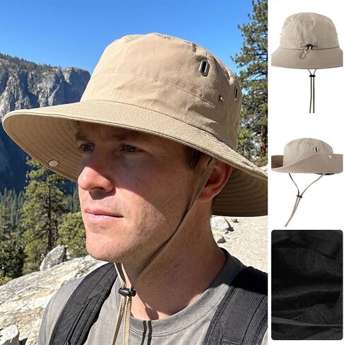 Men's Sun Hat Wide Brim Bucket Hat UV Protection Hat for Mens Womens Beach Safari Gardening UPF 50+ Golf Fishing in Kuwait