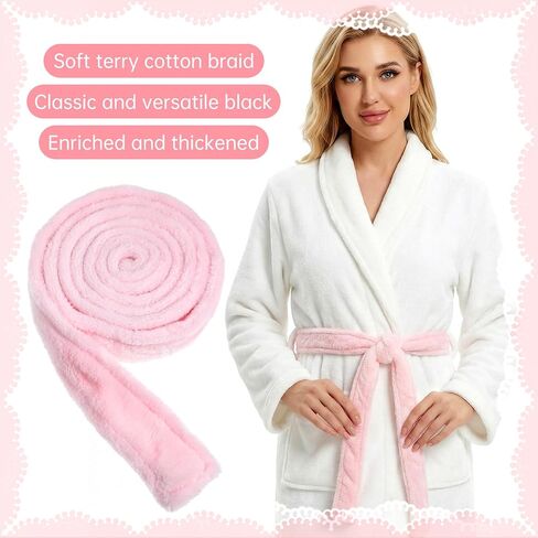 Reusable Robe Belt, Soft Flannel Robe Tie Replacement, Pajamas Robe Belt Replacement for Waistband Pajamas Bathrobe Tie Waist Belt Hotel Spa Robes (66.9 x 1.7 Inch, Pink, Adjustable) in Kuwait
