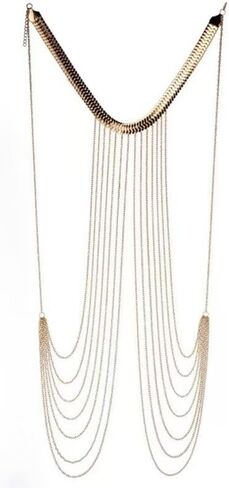 14K Gold Body Chain Jewelry for Women,Sexy Layered Belly Waist Chain Bikini Bra Chain,Adjustable Summer Beach Rhinestone Body Chain in Saudi Arabia