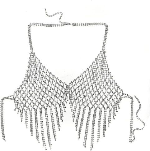 14K Gold Body Chain Jewelry for Women,Sexy Layered Belly Waist Chain Bikini Bra Chain,Adjustable Summer Beach Rhinestone Body Chain in Saudi Arabia