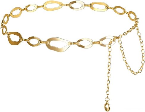 Waist Chain for Women Belt Adjustable Metal Body Link Belts Gold Chains for Jeans Dress in Kuwait
