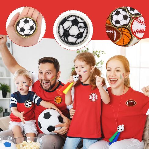 16Pcs Ball Sports Iron On Patches Baseball Football Soccer Basketball Embroidered Patches Sew On/Iron On Sports Patch for Clothing Jacket Jeans Bags Backpack Hats DIY Craft in Saudi Arabia