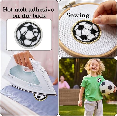 16Pcs Ball Sports Iron On Patches Baseball Football Soccer Basketball Embroidered Patches Sew On/Iron On Sports Patch for Clothing Jacket Jeans Bags Backpack Hats DIY Craft in Saudi Arabia