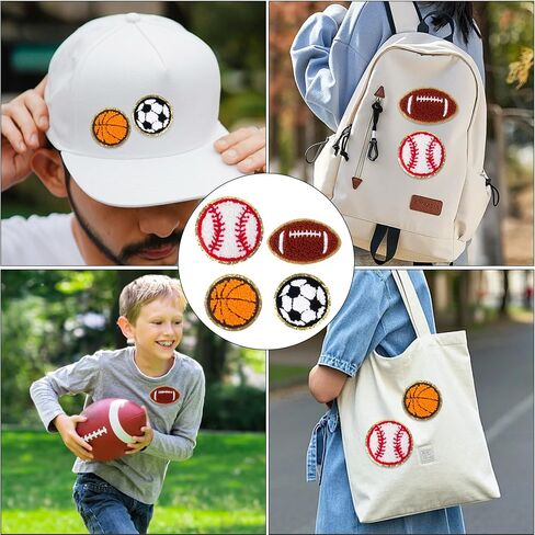 16Pcs Ball Sports Iron On Patches Baseball Football Soccer Basketball Embroidered Patches Sew On/Iron On Sports Patch for Clothing Jacket Jeans Bags Backpack Hats DIY Craft in Saudi Arabia