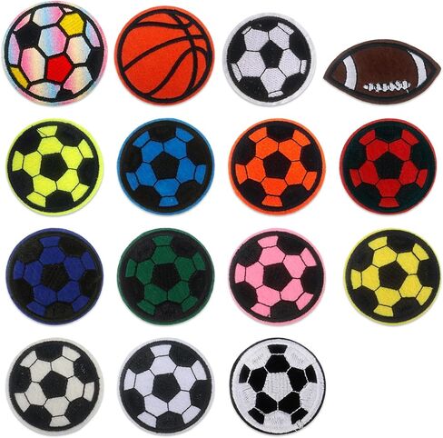 32Pcs Sports Iron on Patches, Basketball Football Soccer Ball Embroidered Patches Sew On/Iron On Applique Repair Patch DIY Crafts for Clothing Jacket Jeans Backpack Hat in Saudi Arabia