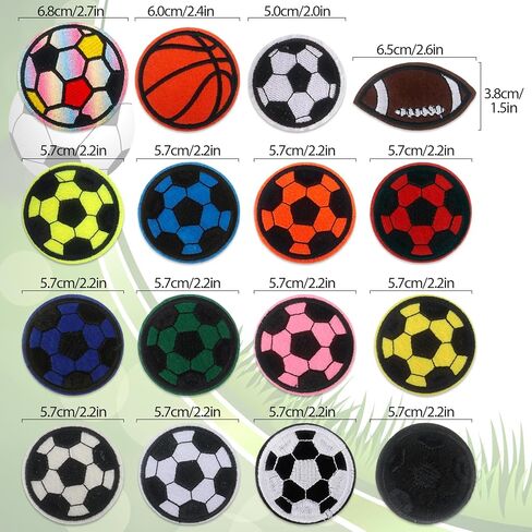 32Pcs Sports Iron on Patches, Basketball Football Soccer Ball Embroidered Patches Sew On/Iron On Applique Repair Patch DIY Crafts for Clothing Jacket Jeans Backpack Hat in Saudi Arabia