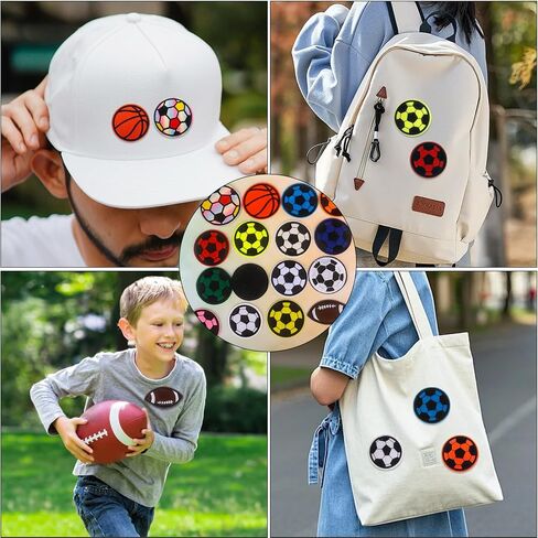 32Pcs Sports Iron on Patches, Basketball Football Soccer Ball Embroidered Patches Sew On/Iron On Applique Repair Patch DIY Crafts for Clothing Jacket Jeans Backpack Hat in Saudi Arabia