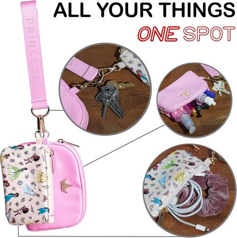 Disney Princess All-Over Character Print 2-Piece Women's Coin Purse & Wristlet in Kuwait