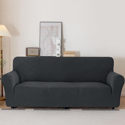 Stretch Sofa Covers for 3 Cushion Couch, Sofa Covers for Pets Washable Sofa Protector, 3 Seat Couch Slipcover with Non-Slip Elastic Bottom for Dogs (Sofa 73"-85", Dark Gray) in Saudi Arabia