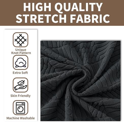 Stretch Sofa Covers for 3 Cushion Couch, Sofa Covers for Pets Washable Sofa Protector, 3 Seat Couch Slipcover with Non-Slip Elastic Bottom for Dogs (Sofa 73"-85", Dark Gray) in Saudi Arabia