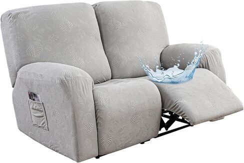 Gennia Recliner Sofa Covers 5 Pieces, Waterproof Sectional Couch Cover Stretch 3 Seat Reclining Couch Cover Soft Sofa Slipcover with Elastic Bottom Furniture Protector for Kis, Pets (Dark Gray) in Saudi Arabia