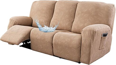 Gennia Recliner Sofa Covers 5 Pieces, Waterproof Sectional Couch Cover Stretch 3 Seat Reclining Couch Cover Soft Sofa Slipcover with Elastic Bottom Furniture Protector for Kis, Pets (Dark Gray) in Saudi Arabia