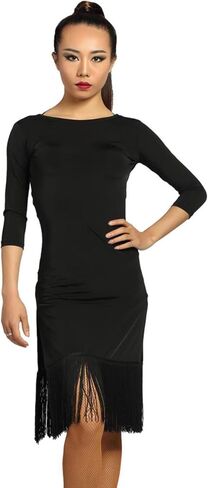 G3011 Latin Ballroom Dance Profession Backless Sides Split Tassels Swing Design Dress (Belt not Included) in Saudi Arabia