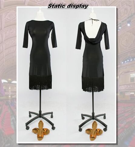 G3011 Latin Ballroom Dance Profession Backless Sides Split Tassels Swing Design Dress (Belt not Included) in Saudi Arabia