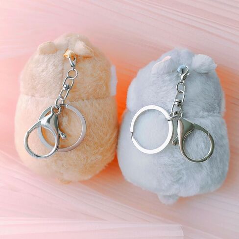 2 Pack Plush Hamster Keychain Backpack Charms Stuffed Animals Keyring Pendants Handbag/Backpack Hamsters Accessory in Saudi Arabia