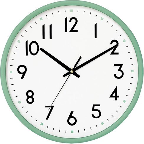 Wall Clock Battery Operated,Red,wall Clock 8Inch Silent Non-Ticking Modern Wall Clock for Living Room, Bedroom, Kitchen, Office, Classroom Decor in Saudi Arabia