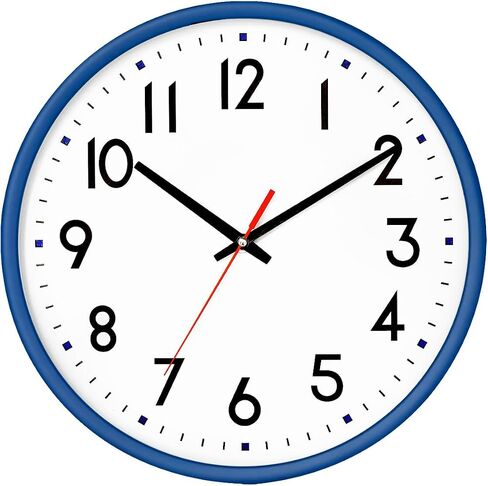 Wall Clock Battery Operated,Red,wall Clock 8Inch Silent Non-Ticking Modern Wall Clock for Living Room, Bedroom, Kitchen, Office, Classroom Decor in Saudi Arabia