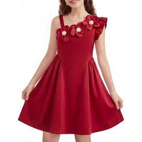 Girls Formal Dress Summer Floral Dresses for Girls Graduation Flower Party A-Line Flowy Sundress Size 4-12 in Saudi Arabia