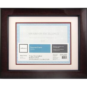 Realspace™ Plastic Photo/Document Frame, 11" x 14", Matted For 8-1/2" x 11", Black Cherry in Kuwait