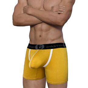 Wildmant Modal Big Boy Pouch 5" Inseam Boxer Brief Gold in Saudi Arabia