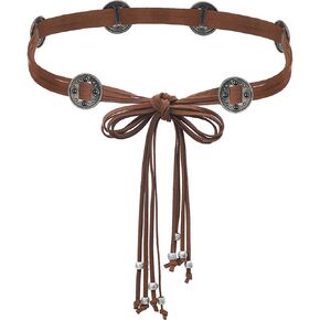 Women Knotted Waist Belt Bohemian Style Tassel Belt Vintage PU Leather Belts for Dresses in Saudi Arabia