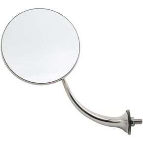 Speedway Motors Swan Neck Passenger Side Door Mirror 4 Inch Stainless Steel, Bolt On Rear View Mirror with 5-1/2 Inch Arm, 5/16-18 Mount Stud, Rubber Pad, Street Rod Universal Fit in Saudi Arabia