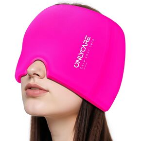 ONLYCARE Migraine Relief Cap, Soothing Headache Ice Face Pack Mask, Headache Relief Hat for Migraine Relief, Cold Compress Head Wrap for Sinus, Tension, Stress & Hangover, Self Care Gifts for Women in Saudi Arabia