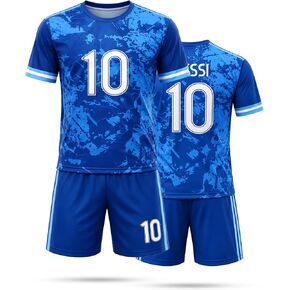 Kids Soccer Jersey and Shorts Set, Youth Football Kit Outfit, Breathable Polyester Sports Uniform for Training, Match Day, Outdoor Play & Casual Wear in Kuwait
