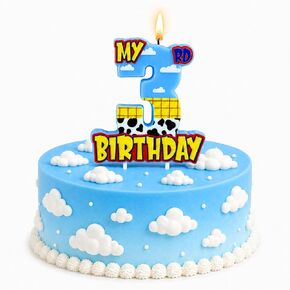 Cow Print Sky Number 3 Birthday Candle, 3.5x3.2in Cowboy Theme 3rd Birthday Cake Topper Candle for Kids Birthday Party Baby Shower Cake Decoration Supplies in Saudi Arabia