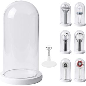 K-pop Lightstick Display with Base & Stand - Glass Dome Bell Jar Light Stick Cover & Storage - Compatible with Most Concert Lightstick - Dust-Proof Home Decor in Saudi Arabia